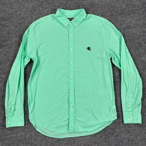 Express Mens Large 16-16.5 Mint Green Button Down Long Sleeve Casual Dress Shirt